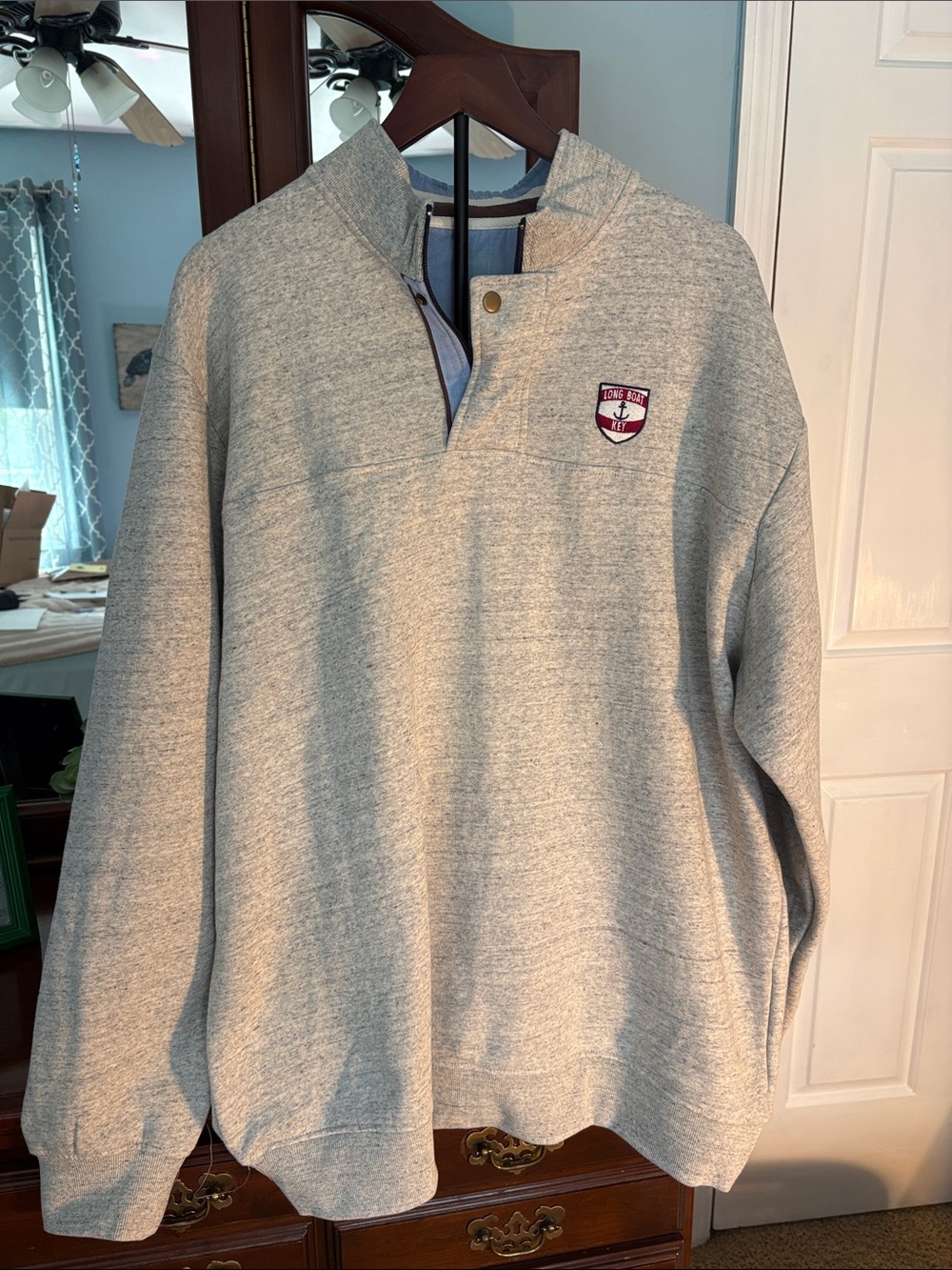 Men's Light Gray Zip-Front Sweater Pullover